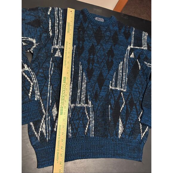 VTG Boulevard For Tall Man by Block Sweater 2XLT Abstract Geometric Knit Retro 9 - Picture 8 of 10